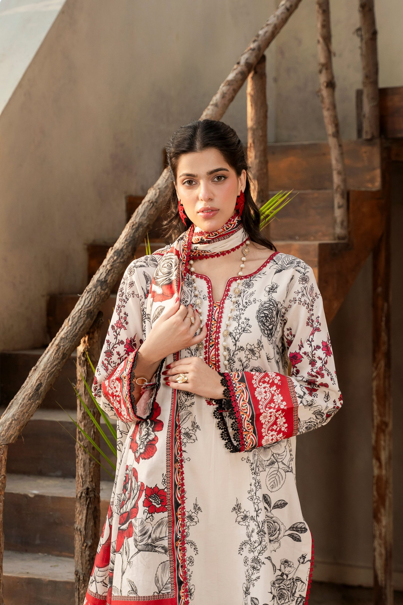 FIRDOUS-Printed - Lawn - 3pc - D136 - Acai - Image 3