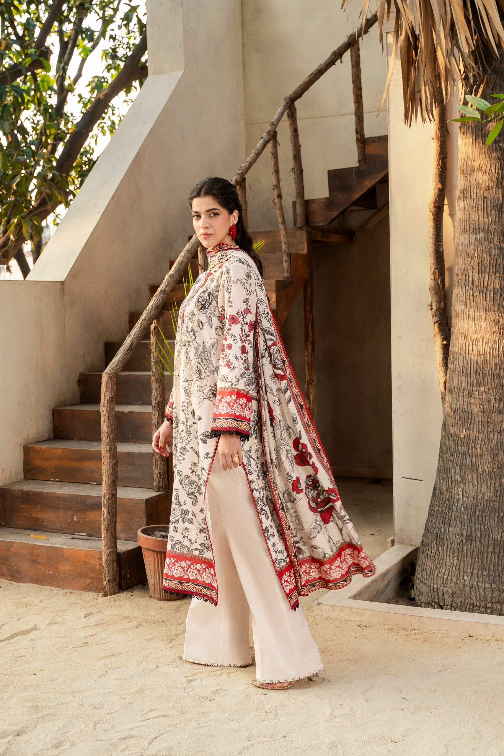 FIRDOUS-Printed - Lawn - 3pc - D136 - Acai - Image 4
