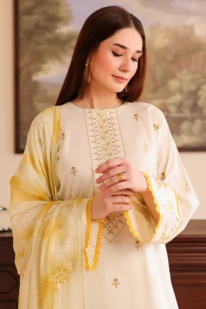 3 Piece - Premium Embroidered Lawn - 503-RTI