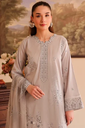 3 Piece - Premium Embroidered Lawn - 505-RTI