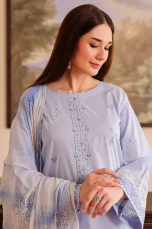 3 Piece - Premium Embroidered Lawn - 507-RTI