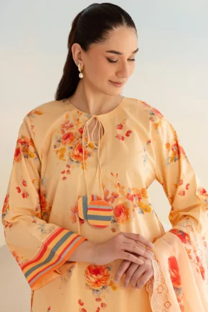 3 Piece- Premium Digitally Printed Lawn - 9162-RTI