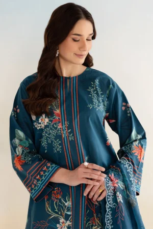 3 Piece- Premium Digitally Printed Lawn - 9163-RTI