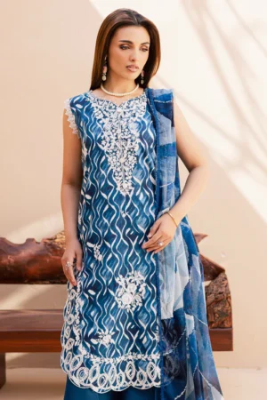 Savoy 3 Piece - Premium Embroidered Lawn - 3734