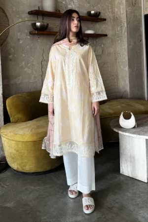 READY TO WEAR- Stitched 3 Piece - Embroidered Lawn - 551 -