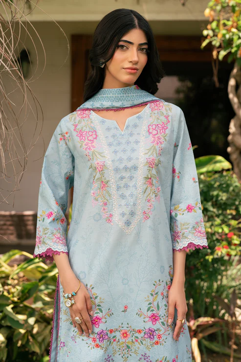 3 Piece – Premium Embroidered Lawn – 3755