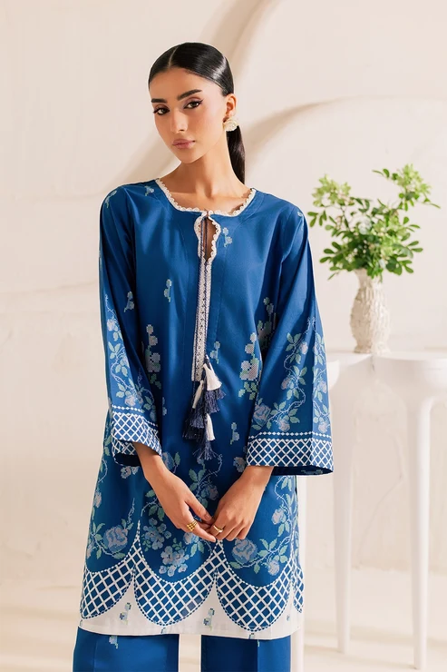 Stitched 2 Piece – Printed Lawn – Bluebell