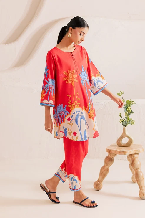 Stitched 2 Piece – Printed Lawn – Poppy