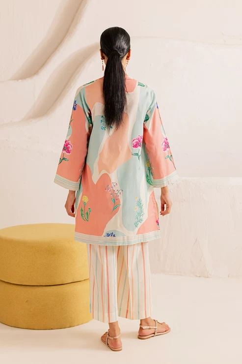 Stitched 2 Piece - Printed Lawn - Pastel Dream - Image 3