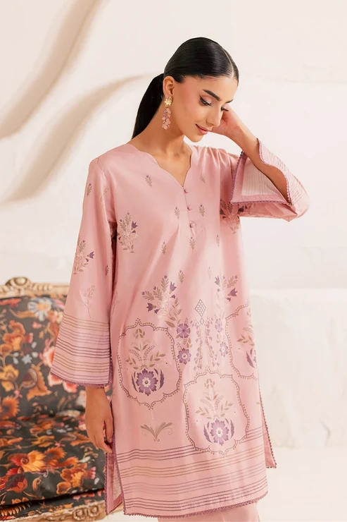 Stitched 2 Piece – Printed Lawn – Rosewood