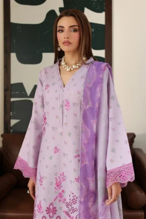 3 Piece - Embroidered Lawn Karandi - 3911