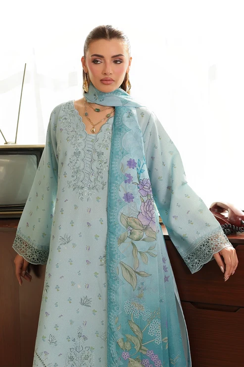 3 Piece - Embroidered Lawn Karandi - 3913 - Image 3