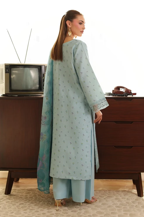 3 Piece - Embroidered Lawn Karandi - 3913 - Image 4